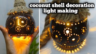 easy making a coconut shell decoration light 💡| coconut shell craft ideas  | master ideas