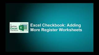 Excel Checkbook 2026: Adding More Register Worksheets