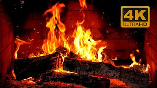 FIREPLACE 4K 🔥 Fireplace video with Burning Logs \u0026 Fire Sounds