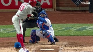 PHI@NYM: Umpires go to headset for rule check