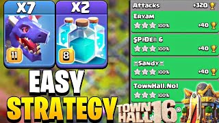 PERFECT DAY +320 HYDRA CLONE TH16 EASY ATTACK STRATEGY ! TH16 LEGEND ATTACK STRATEGY 2024 !