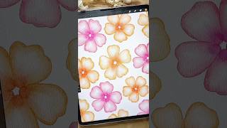 How to draw flowers on procreate using digital watercolour #procreate #digitalart #drawingtutorial