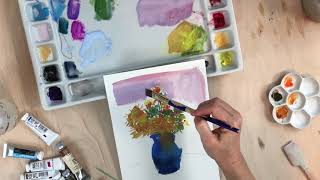 Painting Flowers With Gouache