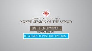 CSI SYNOD | Department of Pastoral Concerns | Director's Report 2020-2023