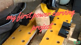 power carving with an angle grinder  first bowl.