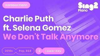 We Don't Talk Anymore Karaoke | Charlie Puth, Selena Gomez (Karaoke Piano)