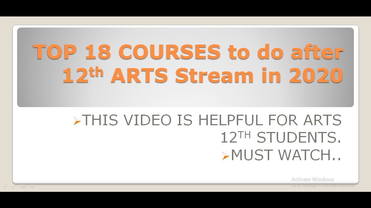 Top Courses After 12th Arts | Career Options After 12th| For 2020 - YouTube