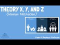 Theory X,Y, and Z (Theories of Human Motivation) | From A Business Professor