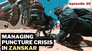 जब बिच Zanskar में फट गया टायर, और फिर मेरी मदद करने खुद महादेव आ गए 😱 | Episode 26 #zanskar