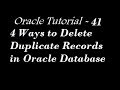 Delete Duplicate Records in Oracle Database