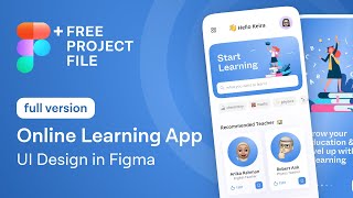 (FULL VERSION) Online Learning App UI Design in Figma | Web Design Tutorial + Free .fig Project