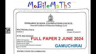 ZIMSEC - MATHS JUNE 2024 : P2