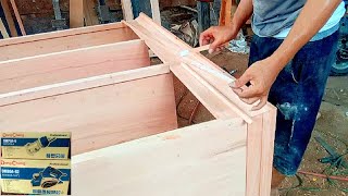 cara membuat lemari tiga pintu dari kayu