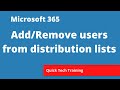 Exchange Online - Add and remove users from distribution lists on Exchange Online (Microsoft 365)