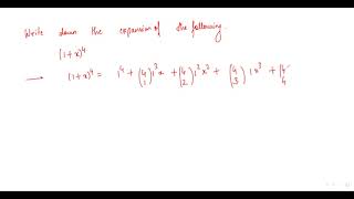 Expand (1+x)^4 using binomial expansion