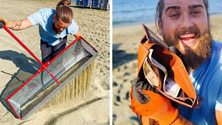 Treasure Hunting on the Beach with a Sand-Sifting Gadget! 🏖️💎 The Surprises We F