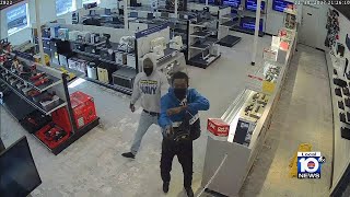 Video shows smash and grab robbery in Broward