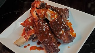 oven baked beef ribs with bbq sauce.       #shorts #beef #homemade