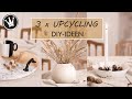 DIY -  3 UPCYCLING IDEEN | Herbstdeko | Kerzenteller, Tablett, Blumenvase | VERLOSUNG DekoideenReich