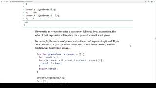 Eloquent JavaScript Read-Along - Functions - 007 - Optional Arguments