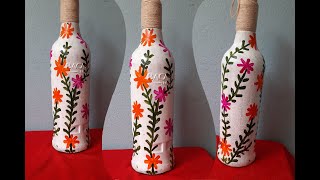 വരയ്ക്കാൻ അറിയാത്തവർക്കായൊരു BOTTLE ART | Easy Bottle Art | Home Decor Idea | DIY