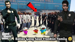 GTA 5: Ballas Gang Fight With Police to Save Franklin's FAmily 💔🤬Shinchan Happy To See 😈Ps Gamester