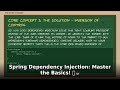 Spring Dependency Injection: Master the Basics! 🚀☕ Java Tutorial for Beginners