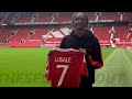 finally arrived 👏 samuel lusale at old trafford after successful manchester united transfer