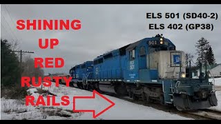 Shining Up The Red Rusty Rails With Mega Log Haulers On A Train! #trains #trainvideo | Jason Asselin