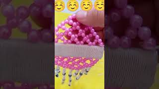 l used beads Of tops write in the comments how you did it 🤩üzerlik yerine böcük kullandım güzel mı?