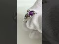 pt900 アメシスト ダイヤモンド ピンキーリング　 jewerly ring amethyst