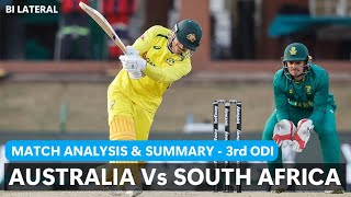 Australia Vs South Africa 3rd ODI Full Match Summary 2023 | AUS Vs SA 3rd Match HIGHLIGHTS Today