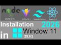 how to install tailwind with vite + react + node js + important vs code extensions in vs code using