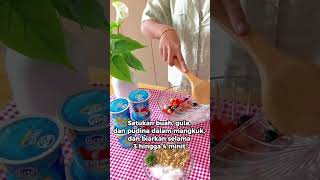 Resepi Yogurt Buah Lapis dari Lactel Fat Free Lychee yogurt dan Fat Free Guava yogurt