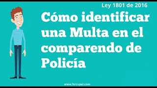 Cómo identificar las Multas en el Comparendo de Policía - Ley 1801 de 2016