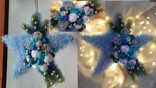 DIY Різдвяний декор Зірка на двері.Christmas star decor on the door.Christmas ornament