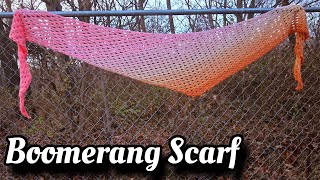 Crochet Easy Boomerang Scarf - Crescent Shawl With ANY YARN