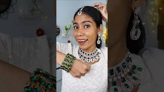 🔥👰🏻‍♀️😲വിശ്വസിക്കാൻ പറ്റ്വോ, മരതകം🥹⁉️ Celebrity inspired Green Bridal ornaments #nerin#viral#shorts