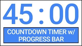 45 min Countdown Timer w/ Progress Bar #Timer #Countdown