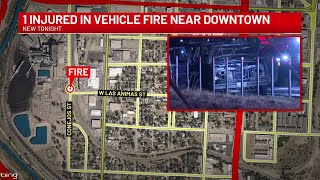 1 injured in vehicle fire near downtown Colorado Springs