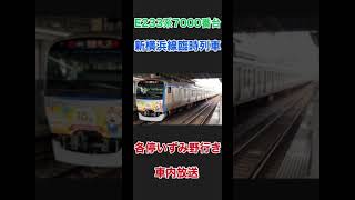 【チャリティー撮影会in相模大塚】いずみ野線直通各駅停車いずみ野行き車内放送(E233系相鉄新横浜線臨時列車車内放送イベントにて)   #Shorts