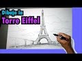 Aprende a dibujar la Torre Eiffel en Paris, Francia paso a paso