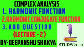 Harmonic Function (Lecture-2) (Harmonic Conjugate Function) (Complex Analysis) (By- Study group)