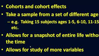 Longitudinal v Cross-sectional Studies