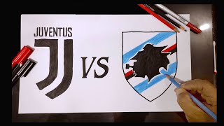 Juventus VS Sampdoria Menggambar Logo Juventus dan Sampdoria