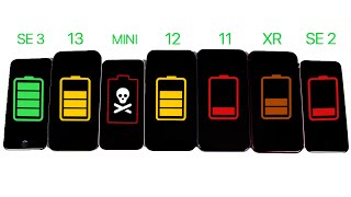 2022 iPhone SE vs iPhone 13 vs 13 mini vs 12 vs 11 vs XR vs SE 2 Battery DRAIN Test