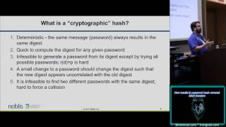 204 New results in password hash reversal Mark Sanders
