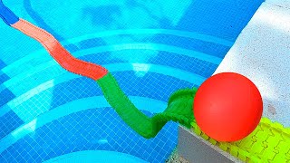 Marble Run Race Asmr Big Colorful Ball in Pool