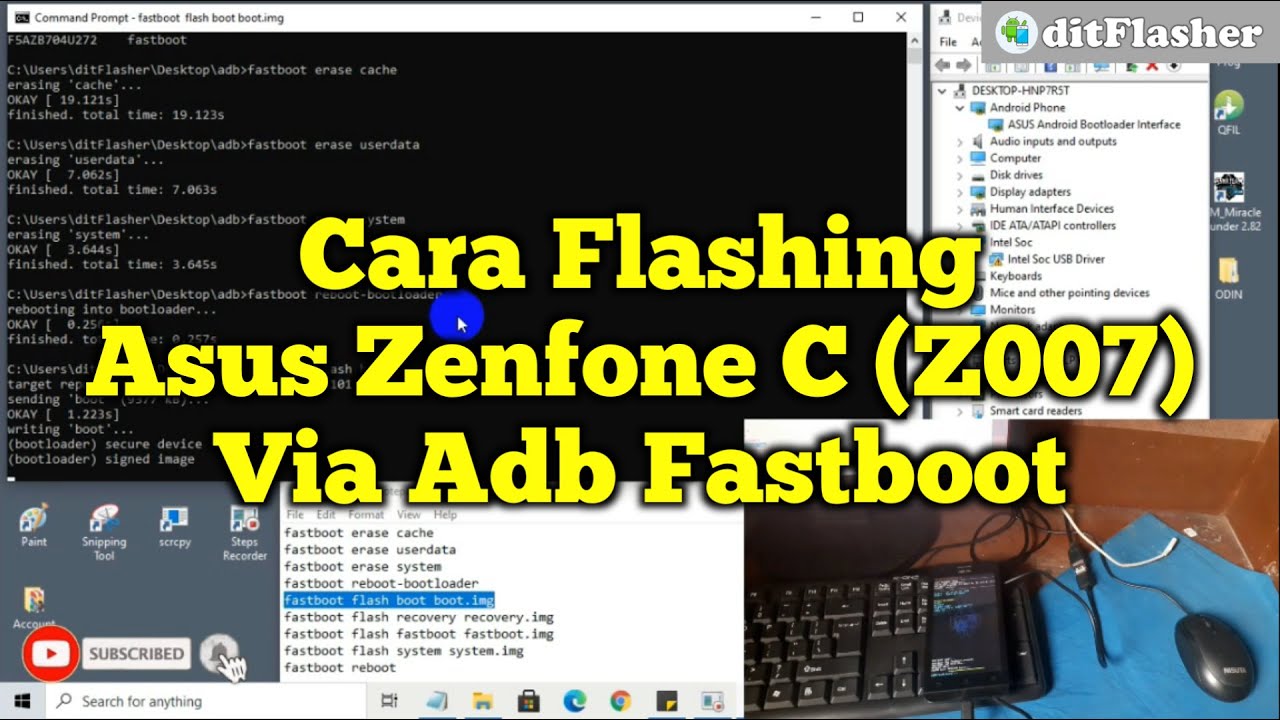 Cara Flash Asus Zenfone C Z007 Via Adb Fastboot - YouTube