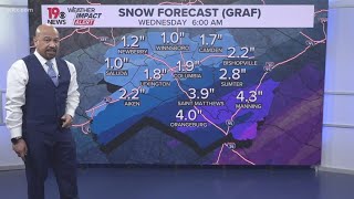 South Carolina snow forecast: Mid-afternoon update on snowstorm